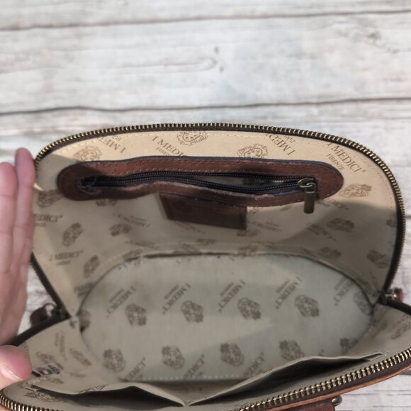 I Medici Firenze Brown Leather Satchel Handbag Women’s Small - Picture 10 of 13